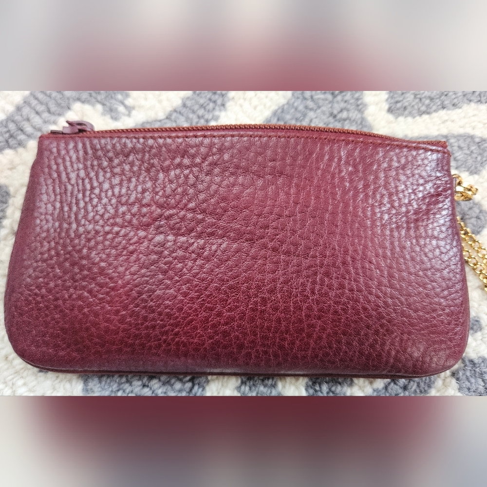 EUC Vintage Must de Cartier Bordeaux Leather Coin Purse Wristlet w/ Chain & Card - Picture 5 of 14